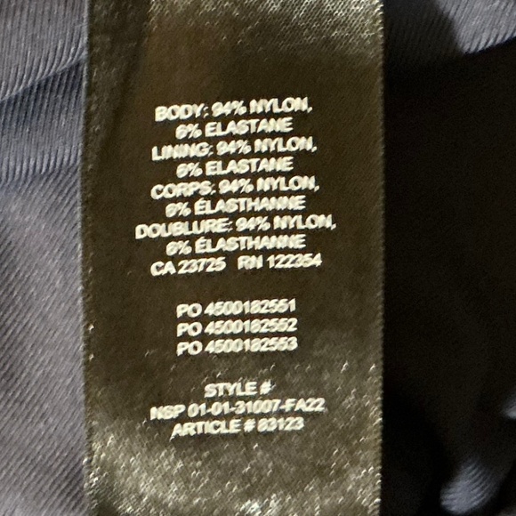 Babaton by Aritzia Seamless Stretch Bodysuit Navy Blue Nylon Blend Size Large - Picture 9 of 9